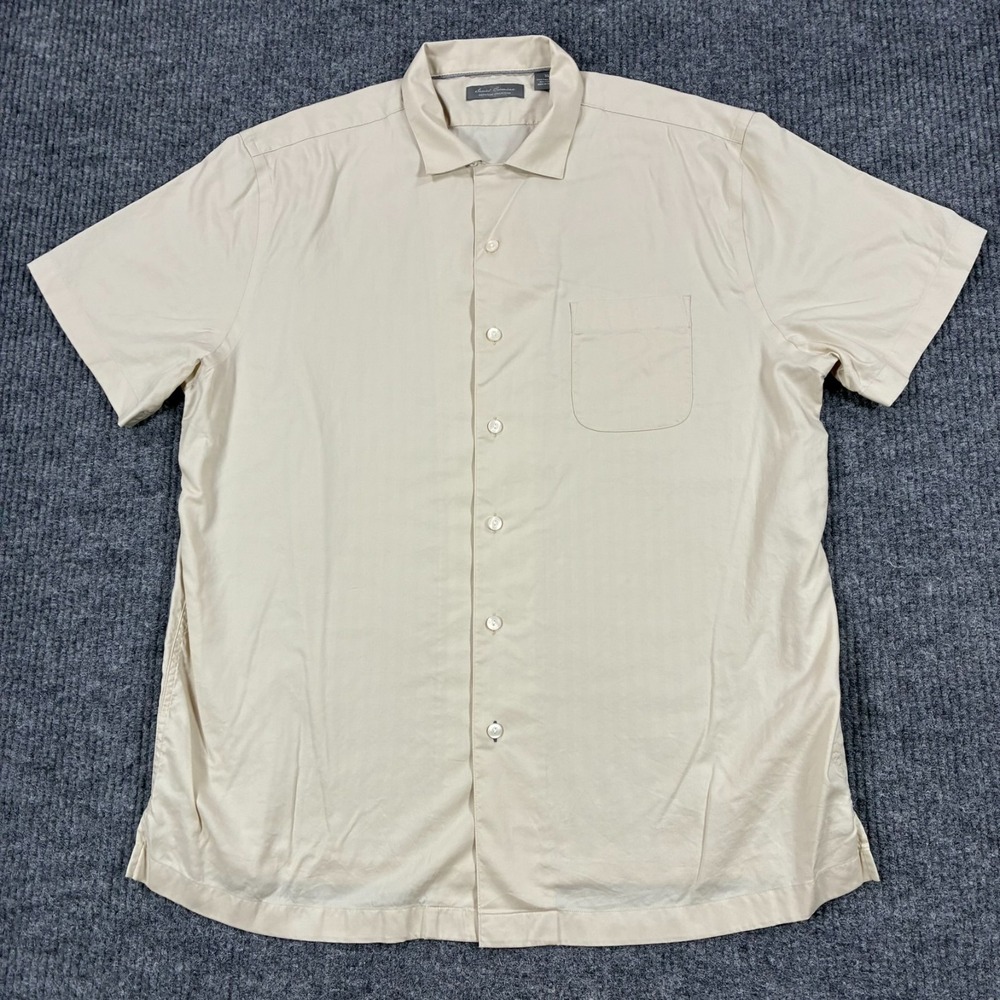 Daniel Cremieux Signature Collection Mens XL Beige Pima Cotton Lyocell Shirt